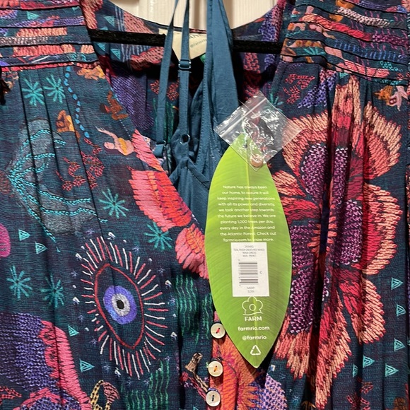 NWT Farm Rio Teal River Creatures Mixed Maxi - Picture 7 of 11